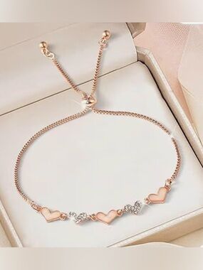 Rose Gold Bolo Heart Bracelet